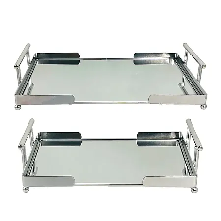 ΔΙΣΚΟΙ ΜΕΤΑΛΛΙΚΟI ΑΣΗΜΙ ΣΕΤ/2 ΟΡΘΟΓΩΝΙΟ ΜΕ ΚΑΘΡΕΦΤΗ - S:20x30, L:26x36cm 4/ΚΙΒ